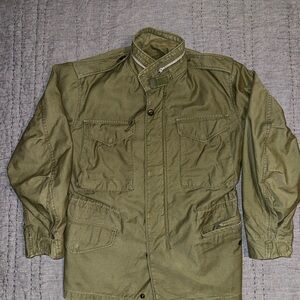 Vintage US Army M-65 Field Jacket Mens Small short Olive Green Military Coat